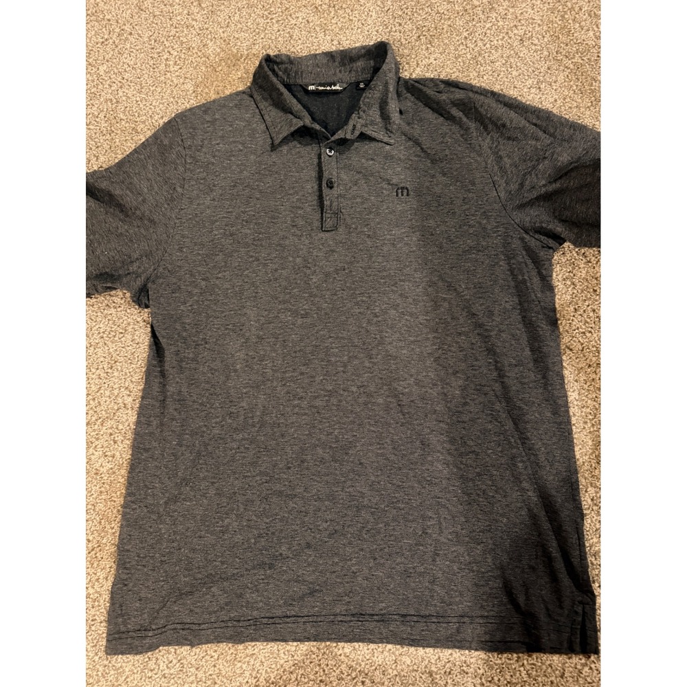 TravisMathew Mens XXL Gray Heather Pima Cotton Blend Short Sleeve Polo Shirt